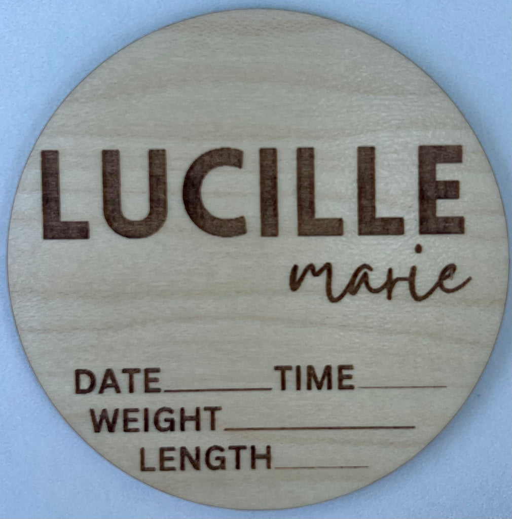 Personalized Birth Stats Wood Announcement | Classic