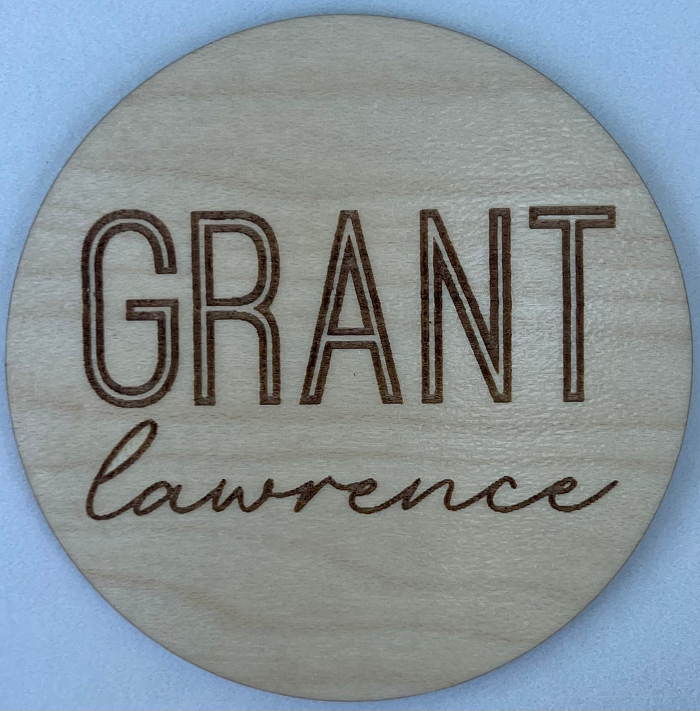 Personalized Baby Name Wood Announcement | Twin Outline