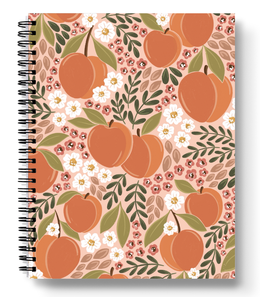 Peaches Spiral Lined Notebook 8.5x11in.