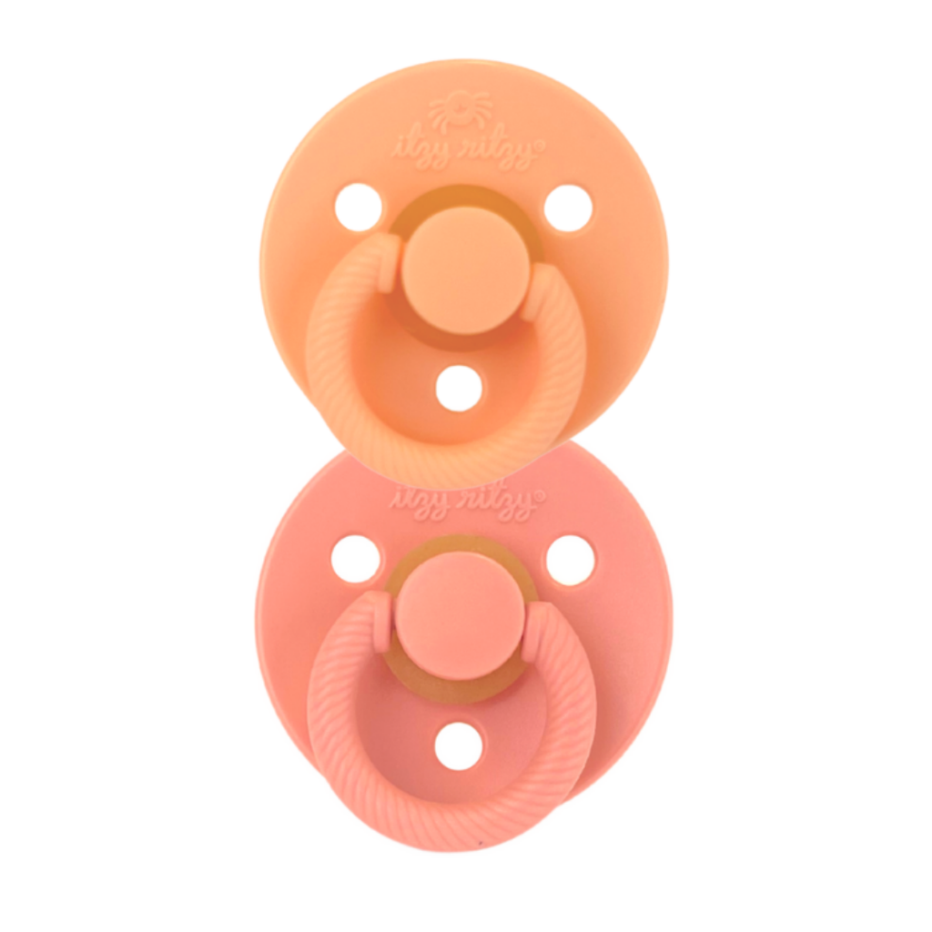 Itzy Soother Apricot/Terracotta Natural Rubber Pacifier Set