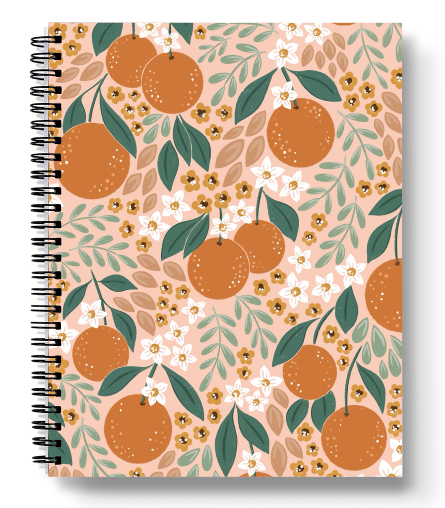 Oranges Spiral Lined Notebook 8.5x11in.