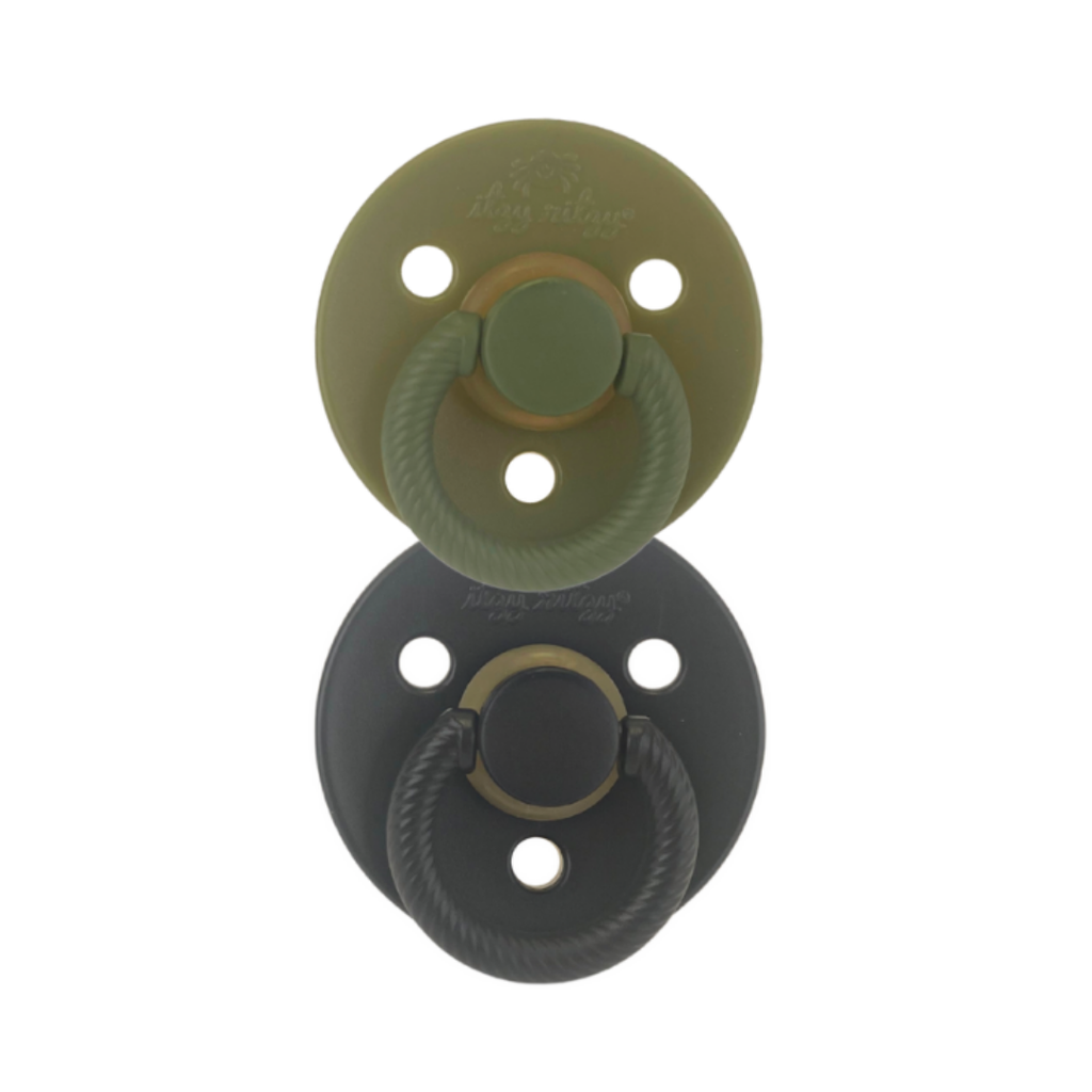 Itzy Soother Camo/Midnight Natural Rubber Pacifier Set