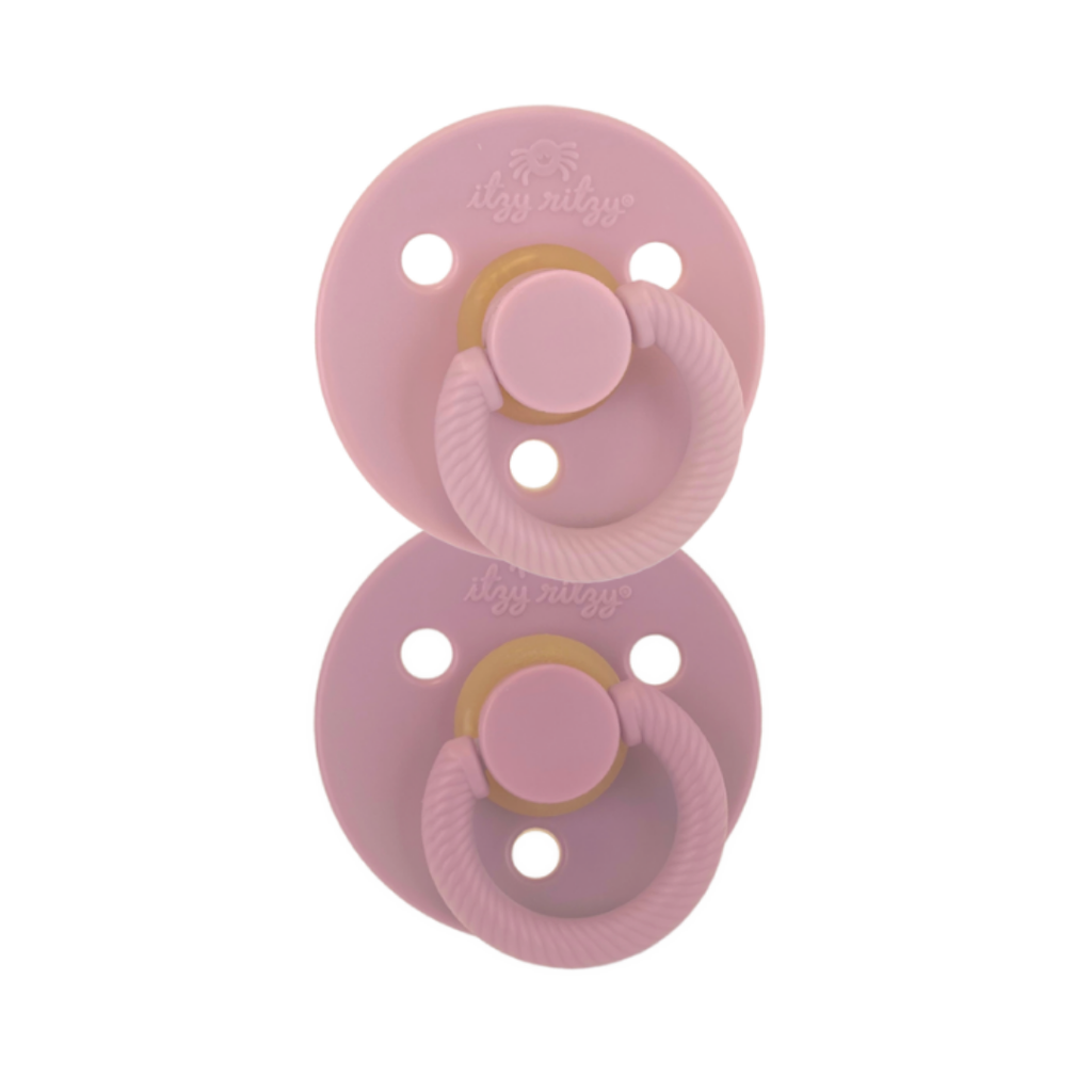 Itzy Soother Orchid/Lilac Natural Rubber Pacifier Set